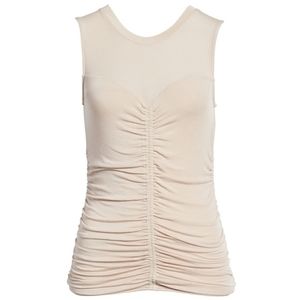 Trouve Shirred front ruched tank top